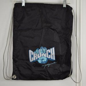 Crunch Fitness Gym Cinch Sack Backpack No Judgements Drawstring Unisex Bag Black